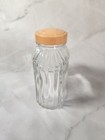 Vintage Coty Glass Vanity Jar W  Original Peach Lid     Empty Perfume Or Powder Ja