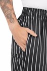 Chef Works Men s Designer Baggy Chef Pants - Black Chalk Stripe - Size 4xl