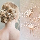 Flower Wedding Hair Pins Bridesmaid Crystal Jewelry Pearls Bridal Clips 2025hot