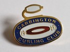 1969 Carrington Curling Club Members Lapel Pin Wear Vintage Sports Canada On