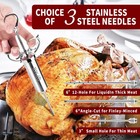 Qpmr Meat Injector Syringe Kit  2-oz Large Capacity Marinade 2oz  Sliver