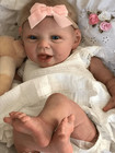 Realistic Smiling 22  Reborn Baby Dolls Soft Cloth Body Chubby Real Life Toddler