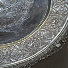 Exceptional Genuine Antique Middle Eastern Silver  Round  Tray Dish 