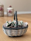 1987 Lladro Caprichos Flower Basket Figurine    vintage Handmade Spanish Porcelain