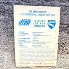 Vintage 1971 Ahra Drag Racing Card  1970 Dodge Challenger Funny Car  Fleer 