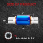  Inlet Universal Resonator 2 5in Inlet outlet X 12in 2 5  Blue Burnt Polished