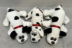 Tonka Pound Puppies Plush Lot Of 3 Dogs White Black Spots Red Collar 8 Inch
