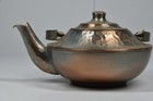 Vintage Hand Hammered Gregorian Copper Teapot Signed Crown Usa Farmhouse