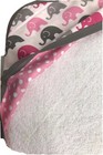 Baby Girl Hooded Bath Towel Infant Wrap White Pink Gray Elephant Trunk Up Gift