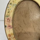 Loui Michel Cie Brass Edge Lacquer Floral Vintage Frame By Bowon Oval 4 5  By 6 