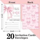 20 Pink Bow Birthday Invites Party Invitation Cards For Girls Kids Adults Par   