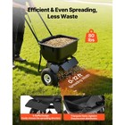 Uimoso Push Lawn Spreader 12ft Width  80lbs Capacity For Seed And Fertilizer