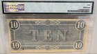 1864  10 Confederate States Of America Note T-68 Pmg 40