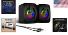 Rgb Computer Speakers Usb-powered 7-color Led Desktop Gaming Audio Stereo System