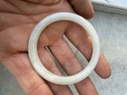 Very Rare Antique Vtg  Chinese Cream White Light Mint Hetian Jade Bangle 3  Wb1