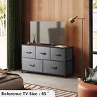Wlive Dresser For Bedroom With 5 Drawers  11 7 d X 39 1 w X 21 7 h  Dark Grey 
