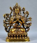 Tibet Bronze Gilt 1000 Arms Avalokiteshvara Of Goddess Kwan-yin Buddha Statue