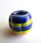 Old Multi-color Rippled Swirl Hand Made Glass Trade Bead    6