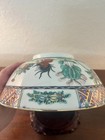 Chinese Guangcai Famile Rose Gilded Rim Roosters Bowl                             
