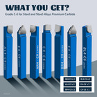 10pcs 1 4  Metal Lathe Cutting Tools c-6 Carbide Tip Cutter Tool Bit Cutting Set