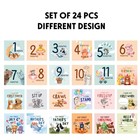 Set Of 24 Unique Baby Monthly Stickers Milestone Photo Props For Newborn
