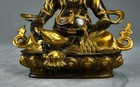 12  Old Antique Tibet Tibetan Buddhism Temple Bronze Gilt Yellow Jambhala Statue