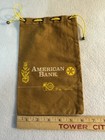 Vintage American Bank Money Bag  Yellow Drawstring