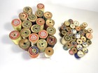 Lot Of 51 Vintage Wooden Sewing Thread Spools Various Sizes  Brand  Colors