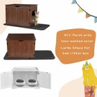 Enclosed Hooded Cat Litter Box Kitty Toilet Tray Pet House Table Furniture Style