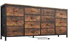 63 Inch Large Fabric Chest Of 14 Drawers Long Dresser 70 75 tv Stand For Bedroom