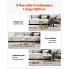 Nesting Coffee Table Set Of 2 Round Coffee Table 23 6 In  white   Gold 
