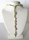 Vintage Catholic Rosary Mother Of Pearl Crucifix Religious Faith Prayer