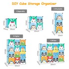 4 Layer 12 Grid 2 Hanging Rod Magic Cube Wardrobe Animal Pattern Blue Cabinet