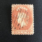 Ceylon 1863 - 10d Stamp-ten Pence -queen Victoria-used-sg 38