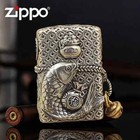Jacket Lucky Cat And Koi Fish Zippo Lighter
