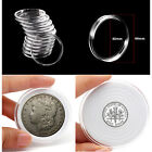 50pcs 40mm Coin Capsules Round Plastic Coin Holder White Gaskets With Case Box