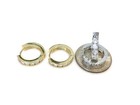 Small In Stainless Steel Gold Silver 13mm Wide Cz  Huggie Hoop Earrings Set New
