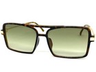Classic Vintage Retro Style Sunglasses Square Tortoise   Gold Frame Green Lens