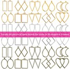 60pcs Hollow Frame Pendants - Resin Craft Bezels Jewelry Molds For Necklaces