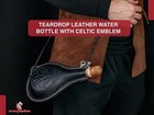Teardrop Leather Adventure Canteen With Celtic Emblem     40oz Historical Prop