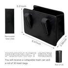 Yourkar Car Trash Can  Foldable Waterproof Leather Car Garbage Organizer Black