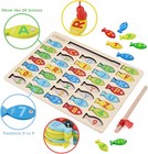 Magnetic Wooden Fishing Game Toy Alphabet Number Puzzle Educational Toys For Kid