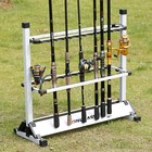 24 Rod Fishing Pole Holder Aluminum Alloy Rack Stand Portable Storage Tool Us