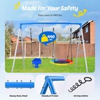440lbs Metal Swing Set With 2 Swings Outdoor Heavy Duty Kids Backyard Swing Seat
