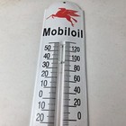 Vintage Mobil Gas Sign - Service Station Pump Ad Sign On Porcelain Thermometer