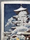 Takeji Asano Woodblock Print    snow In Toji Temple    Shin-hanga