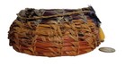 Vintage Coiled Pine Needle Art Basket Handwoven Mixed Media Feathers Beads Boho