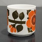 Vtg Holt Howard Porcelain Ceramic Tea Coffee Mug 10 Oz  Red Orange Floral Mcm