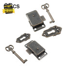2pcs Antique Cabinet Lock Vintage Lock curio Furniture Cabinet Lock And Key non-