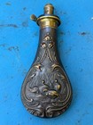 Antique Civil War Era Copper   Brass Powder Flask James Dixon   Sons Sheffield